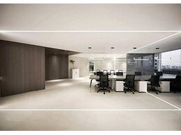 上海辦公樓設計:簡練的幾何區塊，黑白灰的主色調，營造靜謐的辦公氛圍